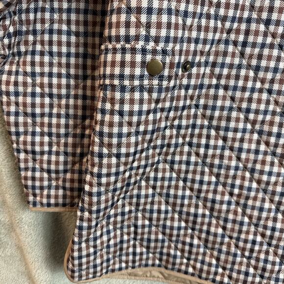 LANDS END Women Quilted Jacket 1X 16W-18W Corduroy Collar Equestrian + Gloves - Picture 9 of 14